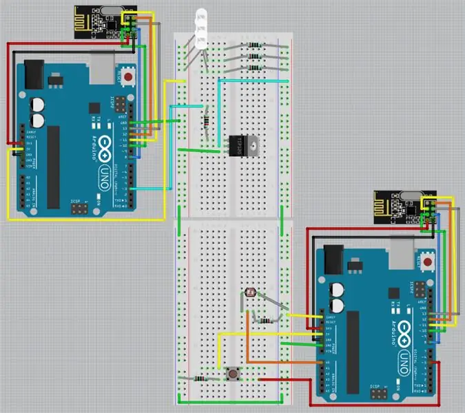 Fotoresistordan istifadə edən Simsiz Arduino İşıq Uyğun LED Lampası