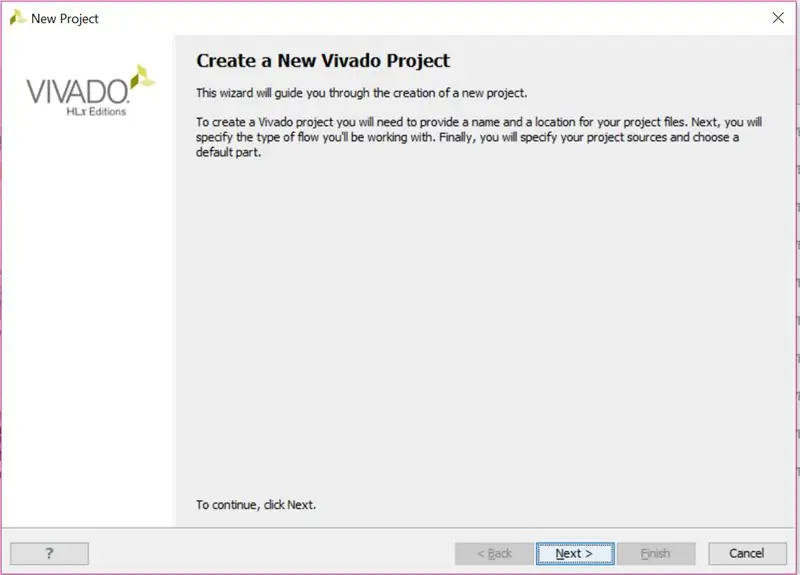 Lag et nytt Vivado -prosjekt