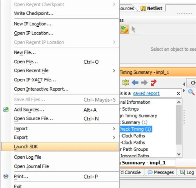 Exportar hardware e iniciar SDK