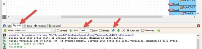 Genereer, compileer en upload de Arduino-code