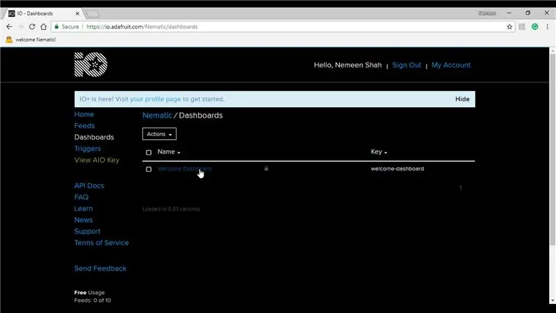 AdaFruit IO Setup