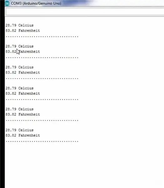 Provjerite temperaturu na serijskom monitoru