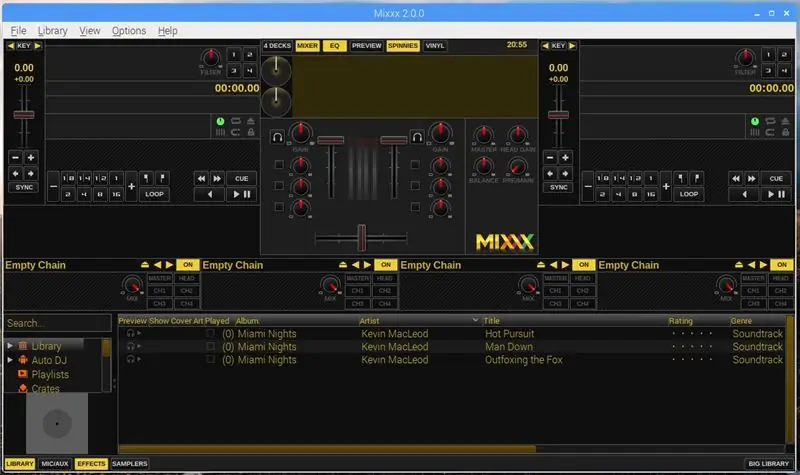 Mengkonfigurasi Mixxx dan Memainkan Muzik