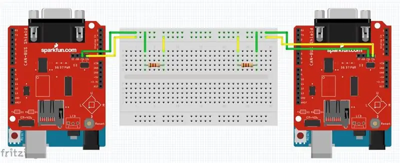 Κτίριο CAN Bus στο Breadboard