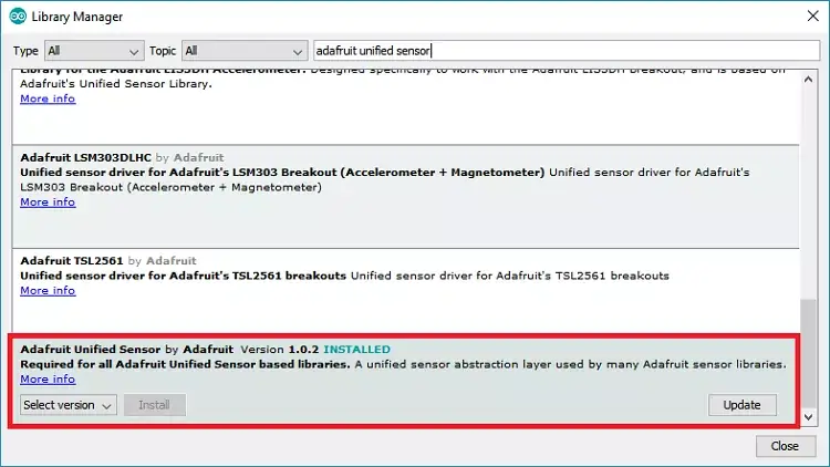 Installer Arduino Library