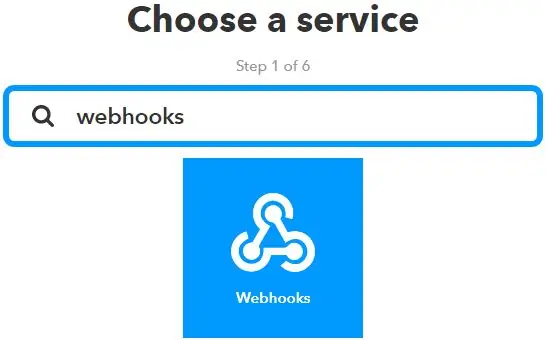 Lägg till WebHooks -tjänsten i din applet