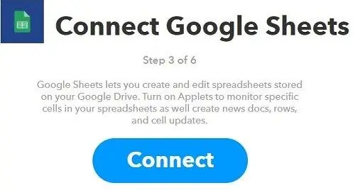 დაუკავშირდით Google Sheets- ს