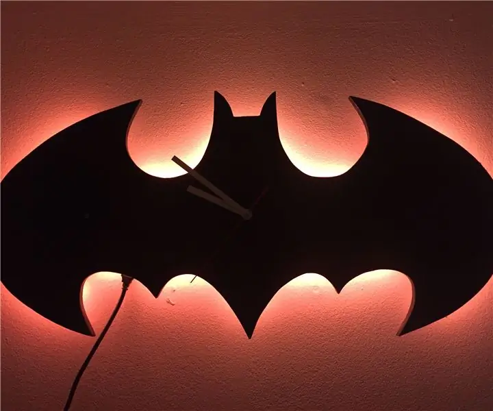 Lampu Malam & Jam LED Batman (Arduino): 8 Langkah