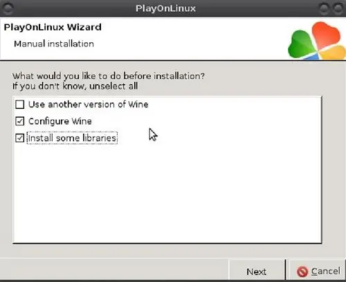 Konfigurirajte Wine in PlayOnLinux