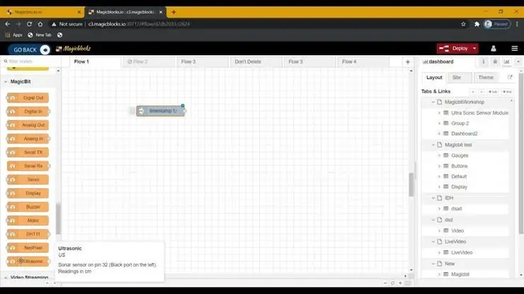 Configurando o Bloco Ultrassônico