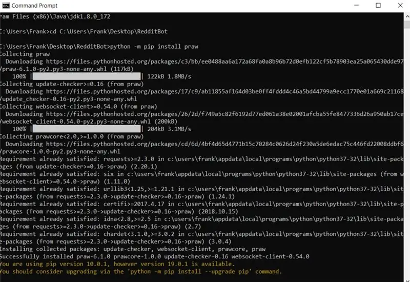 Pip Installer PRAW