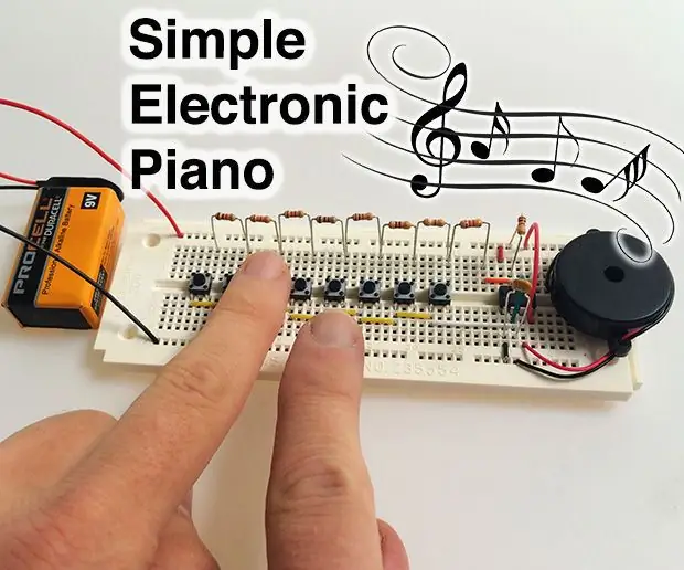 Enostavni elektronski klavir: 3 koraki (s slikami)