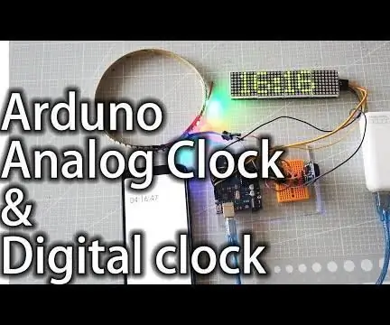 Kako napraviti analogni sat i digitalni sat sa LED trakom pomoću Arduina: 3 koraka