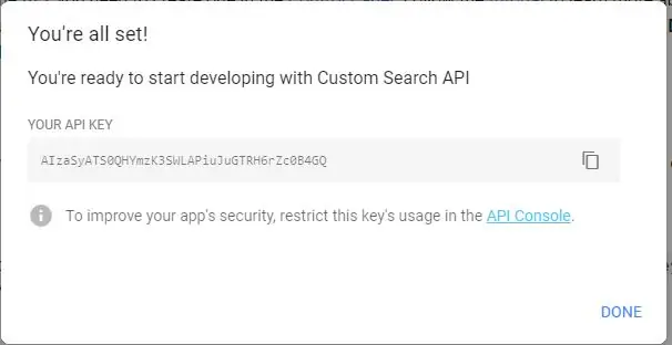 รับคีย์ API