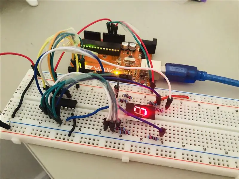 7 Segment display teller med skiftregister