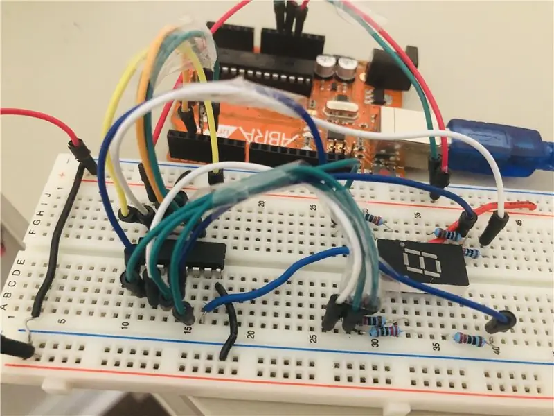 Shift Qeydiyyatı ilə 7 Segment Display Counter