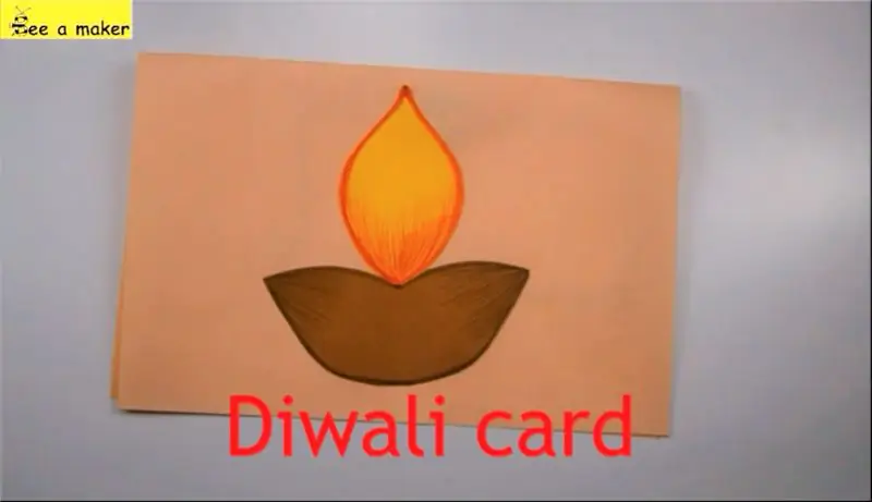 Een lamp of Diwali-papieren printkaart