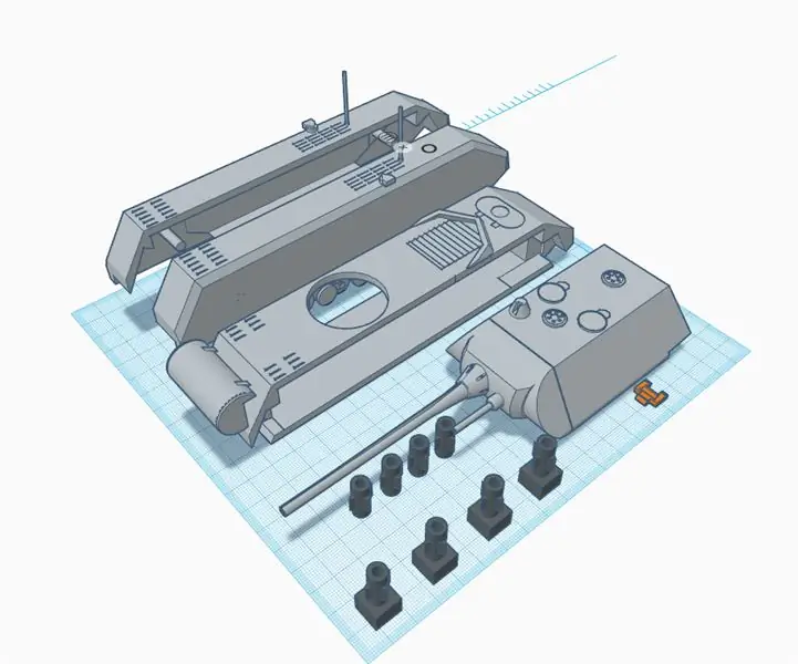 Panzer VIII Maus ขับเคลื่อนด้วย Microbit: 4 ขั้นตอน