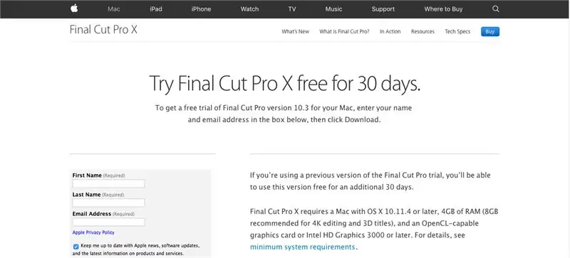 بارگیری نسخه آزمایشی Final Cut Pro