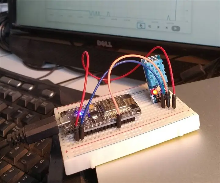 Een DHT11/DHT22-sensor verbinden met de cloud met een op ESP8266 gebaseerd bord: 9 stappen