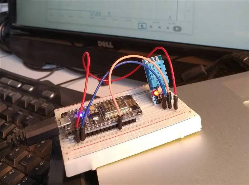 Ansluta en DHT11/DHT22-sensor till molnet med ett ESP8266-baserat kort