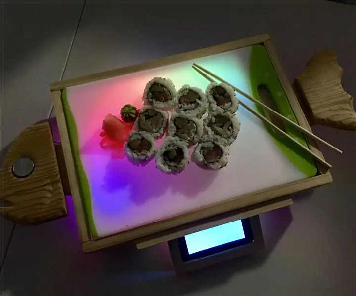 Tabla para servir sushi con luz de Neopixel: 6 pasos (con imágenes)