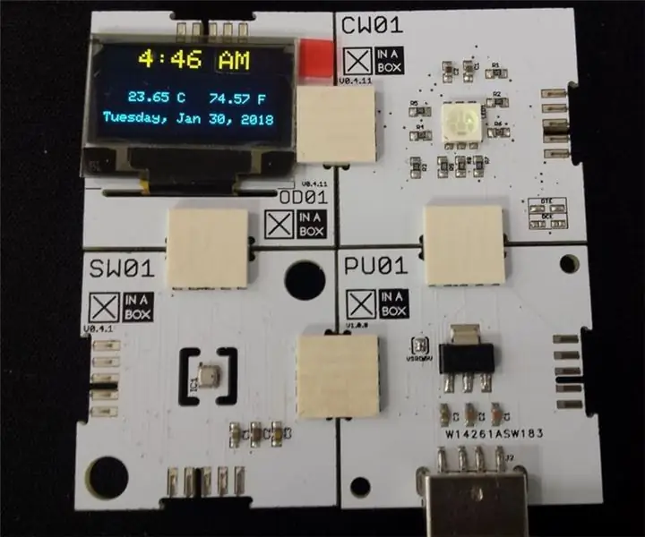 Dato, tid og temperaturvisning ved hjælp af XinaBox: 8 trin