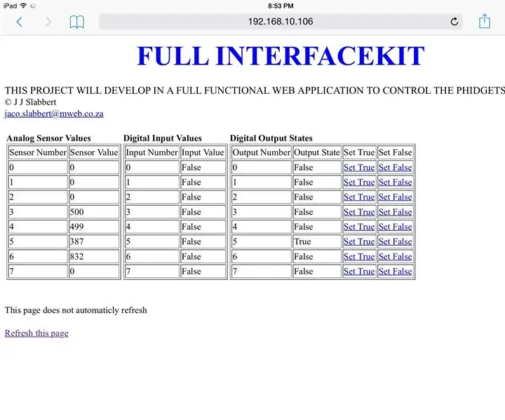 PhidgetSBC3 үчүн толук Python Web Interface Kit: 6 кадам