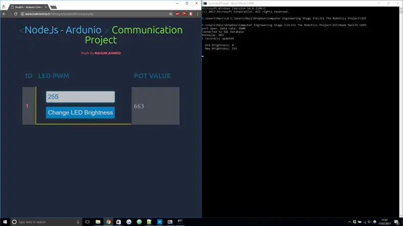 Proiect Arduino: Controlul electronicelor prin internet folosind baza de date și site-ul web Nodejs + SQL