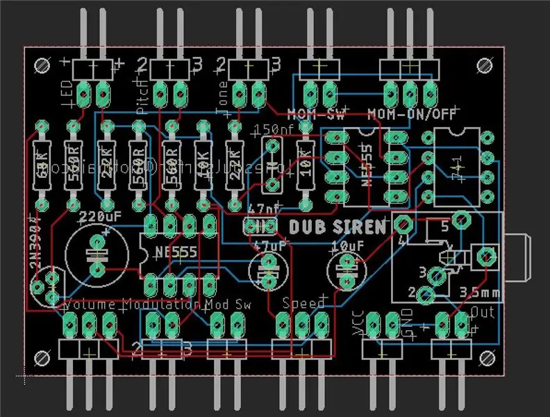 Dub Siren Schematic thiab PCB Cov Ntaub Ntawv