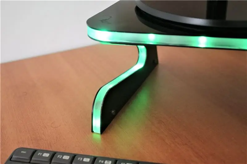 Ergonomische randverlichte monitorstandaard