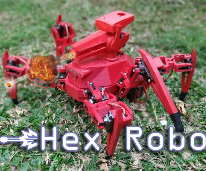 Hex Robo V1 (con cannone): 9 passaggi (con immagini)