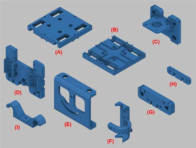 Parts impreses utilitzades per a la construcció