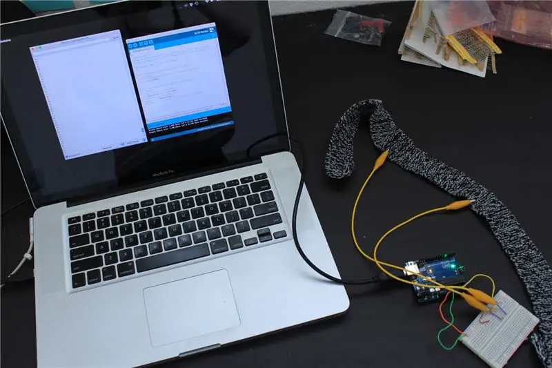 Sensor de respiración de bricolaje con Arduino (sensor de estiramiento de punto conductor)