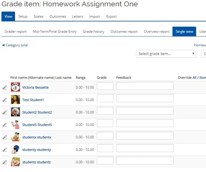 Moodle: 8 Addımda bir Fəaliyyəti qiymətləndirmək üçün "Tək Görünüş" Ekranından istifadə edin