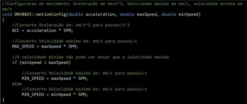 Funciones: configuración de movimiento