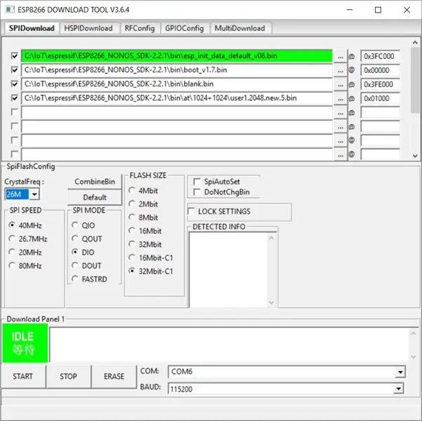 חבר את מתאם המתאם Esp-12 למתאם ה- USB CH340 ותכנת אותו