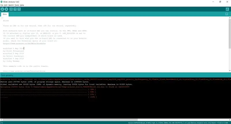 Arduino IDE көмегімен жыпылықтайтын BLINK мысалы (міндетті емес)