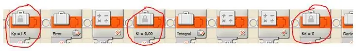 Het 03 Line (Proportional Control) programma bewerken