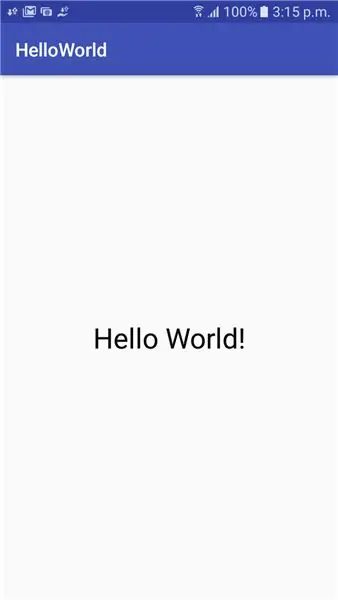 HelloWorld s tlačítkem Exit AndroidStudio