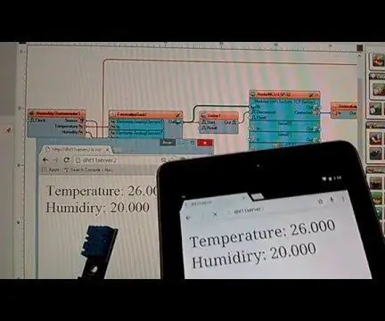 ESP8266 dhe Visuino: Temperatura dhe Lagështia Web Server DHT11: 12 hapa