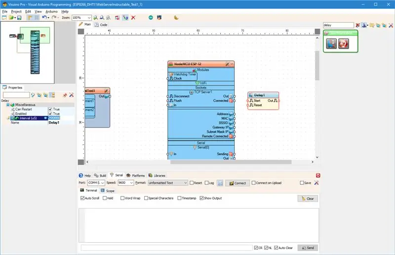 En Visuino: agregue y conecte el componente de detección de bordes