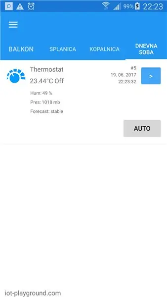 ESP8266 WiFi termostat osjetljiv na dodir (EasyIoT oblak)