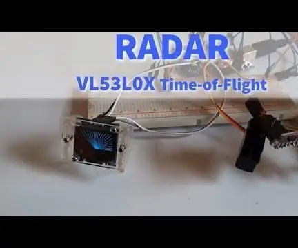 RADAR Lidar System VL53L0X Lézeres repülési idő: 9 lépés