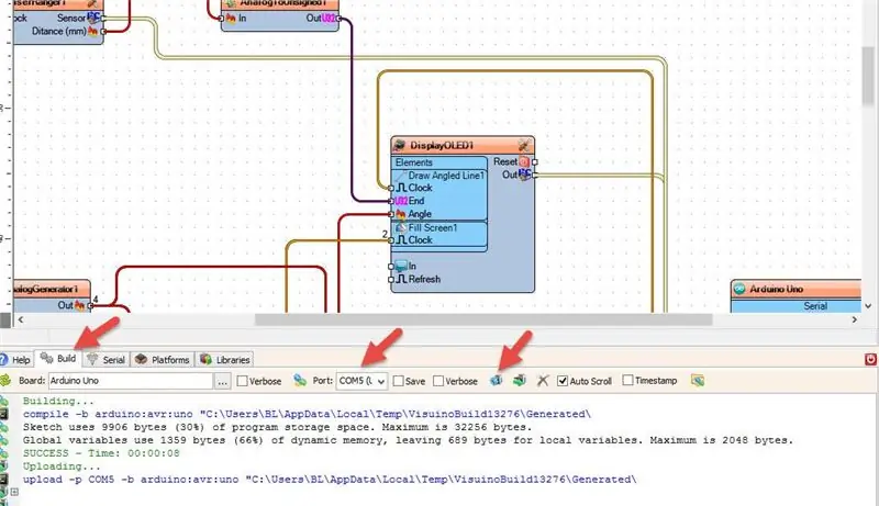 Generirajte, sastavite i prenesite Arduino kod