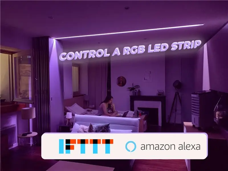 Vadības gaismas diodes ar Alexa vai IFTTT (SINRIC PRO PAMĀCĪBA)