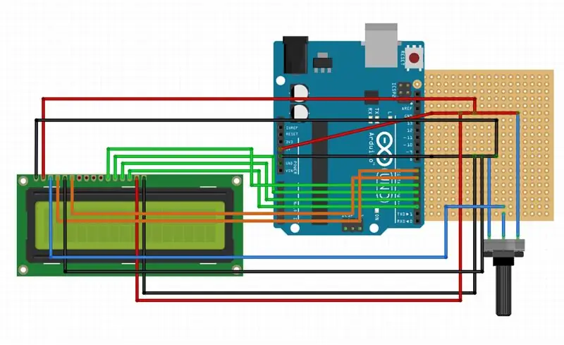 Схема: Arduino және Perf тақтасы