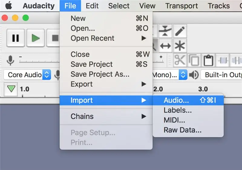 Mag-import ng Audio Sa Audacity