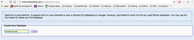 Impostazione del database per contenere i dati della temperatura