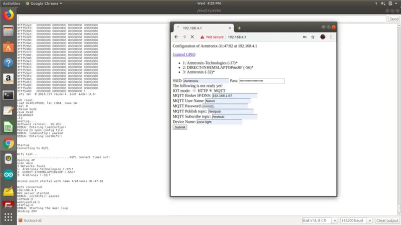 მუშაობა Armtronix Board & Mqtt